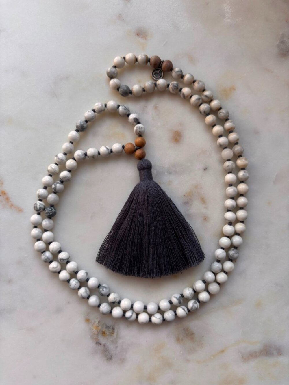 Mala Collective "I Am Patient" 108 Howlite Stone Mala Necklace